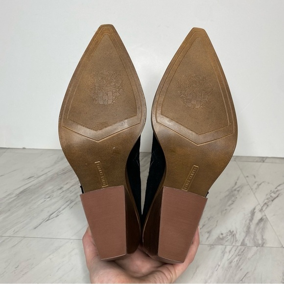 New! Vince Camuto Gredile Black Suede Pointy Toe Bootie 12M - Picture 13 of 14